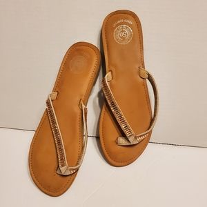 SOS Flip Flop Style Rose Gold Sandal, sz 9